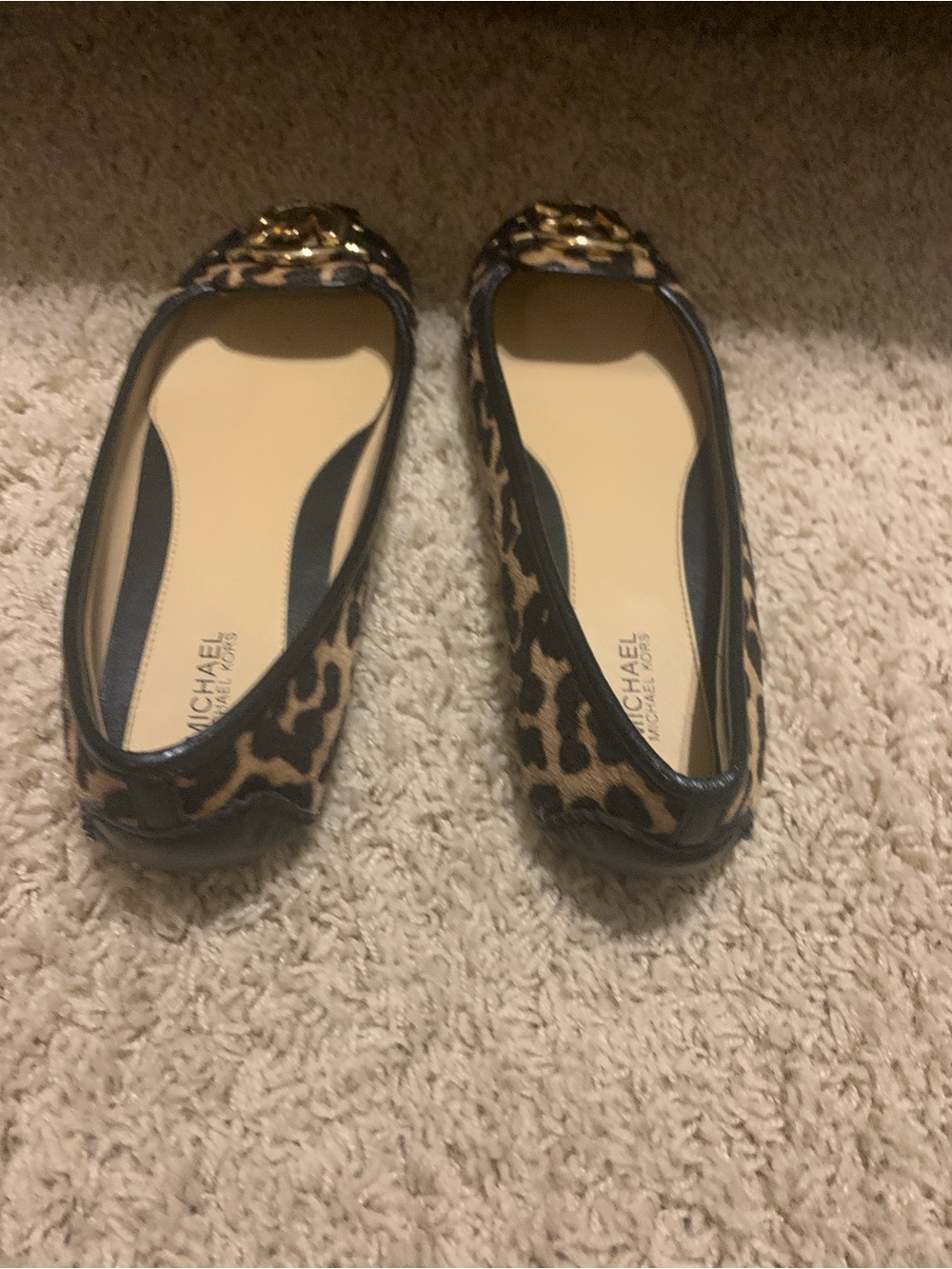 Michael Kors Leopard-Print Logo Ballet Flats in Black and Brown - Picture 2 of 8
